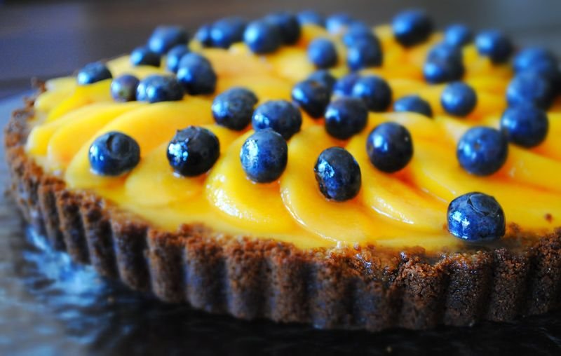 Peach and Blueberry Cheesecake Tart